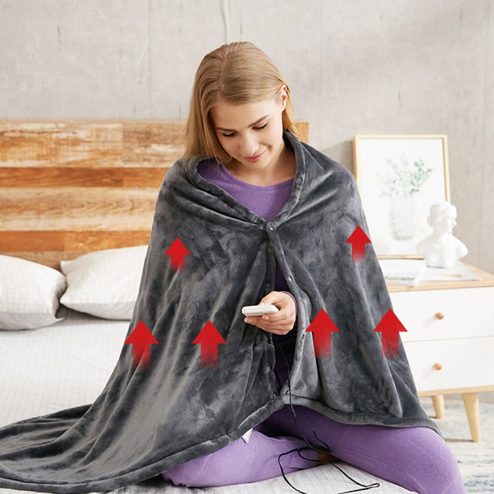 Varmeriket™ USB-oppvarmet skuldersjal i fleece med tre varmenivåer