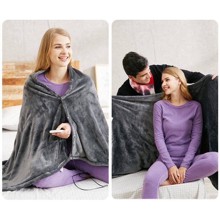 Varmeriket™ USB-oppvarmet skuldersjal i fleece med tre varmenivåer