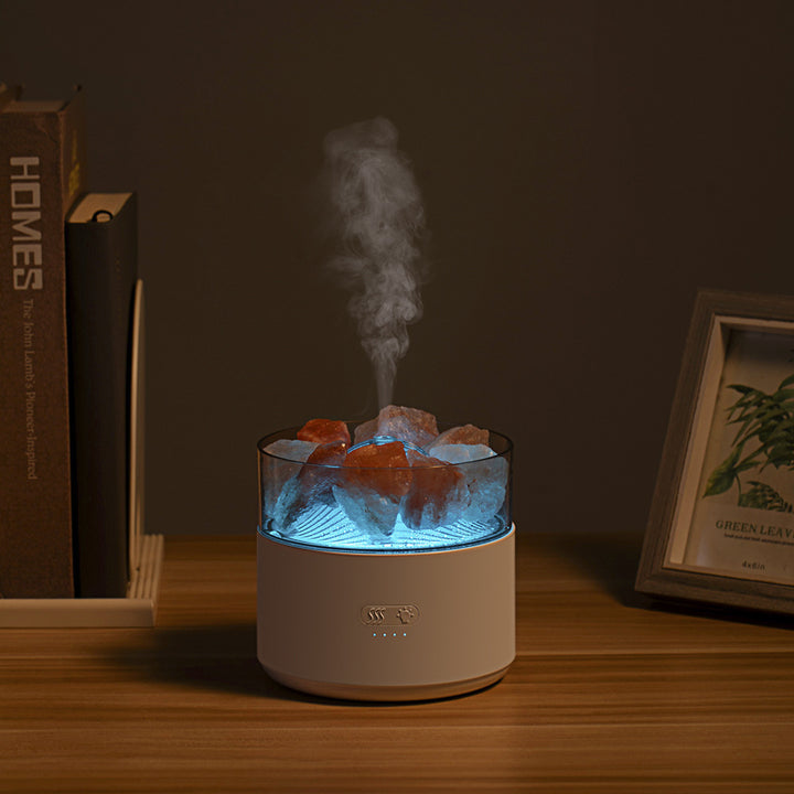 Aroma diffuser med krystallsalt, kald tåke og nattlys