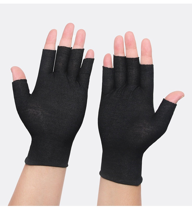 Tynne bomullshansker med åpne fingertupper