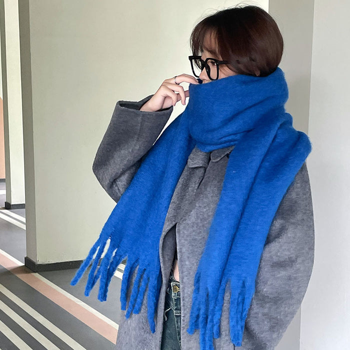 Varmeriket Tykt oversized skjerf med lange dusker