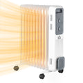 Hvit oljefylt radiator med elleve ribber