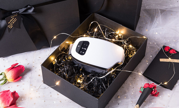Varmeriket Øyemassasjeapparat med varme, lufttrykk og Bluetooth-musikk