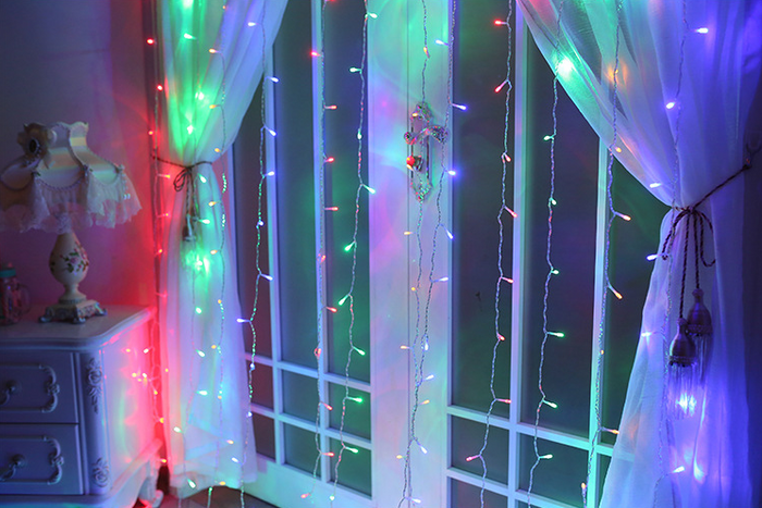 Varmeriket Lysgardin 3 × 3 meter med 304 LED-lys og fjernkontroll