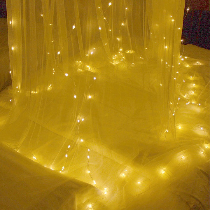 Lysgardin 3 × 3 meter med 304 LED-lys og fjernkontroll