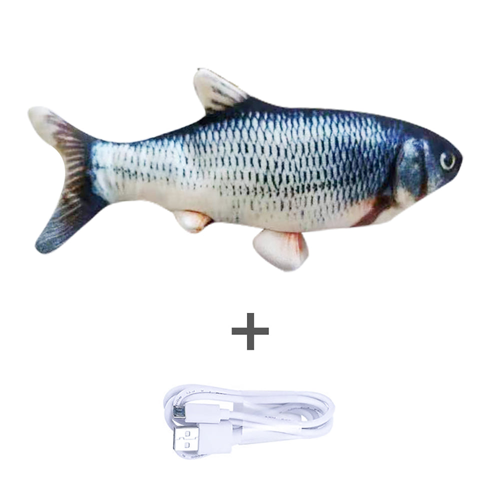 Sprellende plysjfisk katteleke