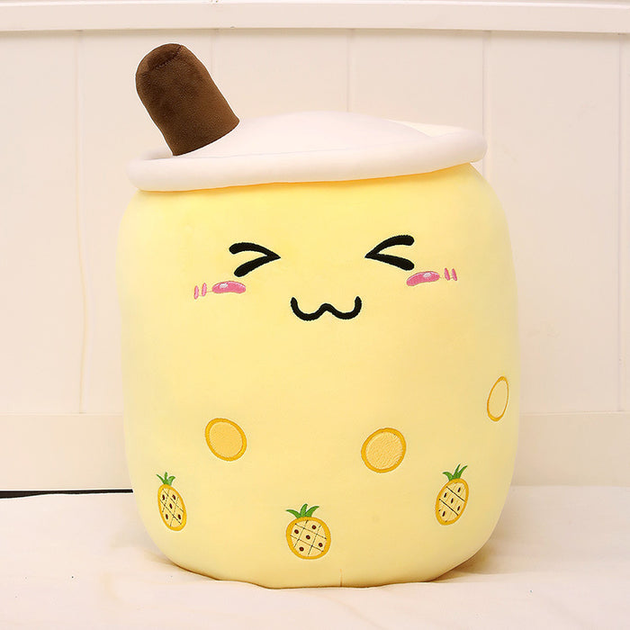 Varmeriket Bubble tea-kosedyr i plysj med brodert ansikt