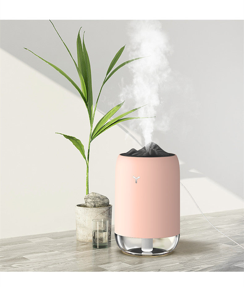 Luftfukter med flammeeffekt, ultralyd og USB, 2 W, i tre farger