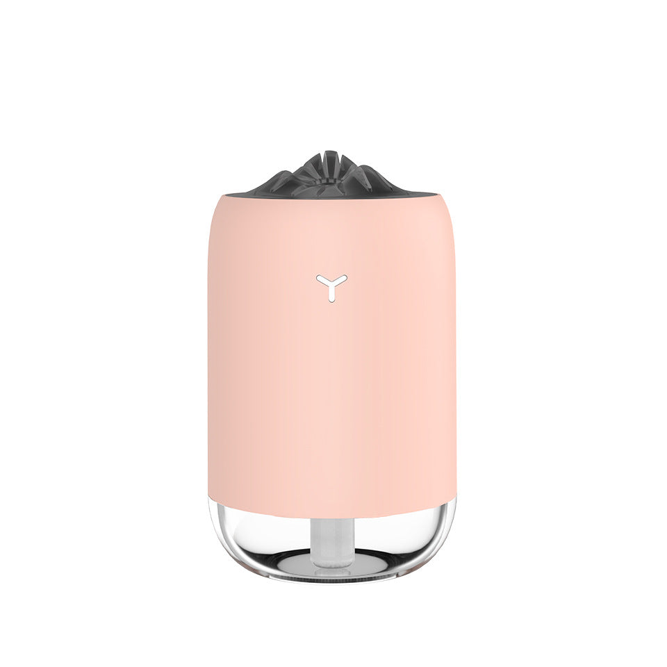 Luftfukter med flammeeffekt, ultralyd og USB, 2 W, i tre farger