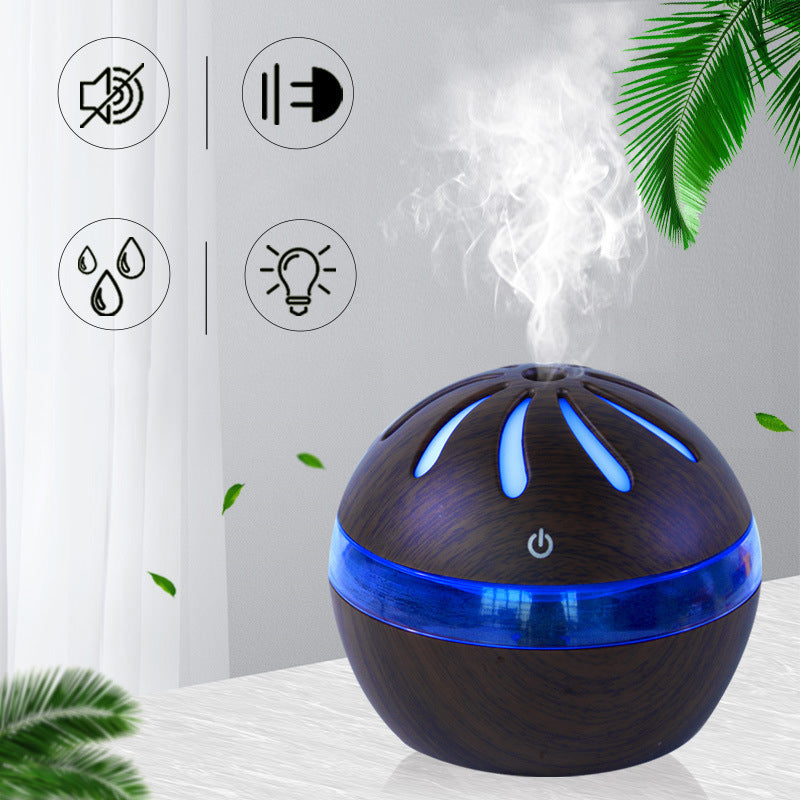 Aroma diffuser med vindmølledesign i tre, 1 liter og USB