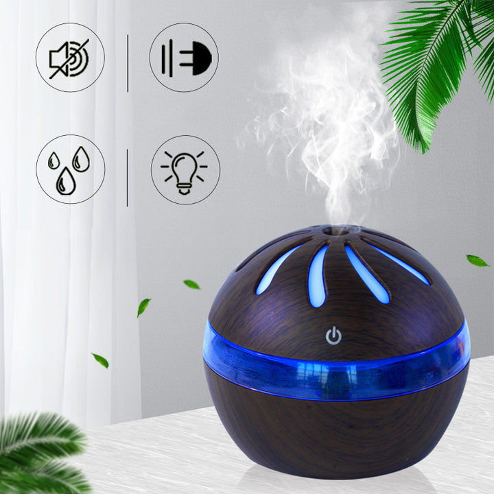 Aroma diffuser med vindmølledesign i tre, 1 liter og USB