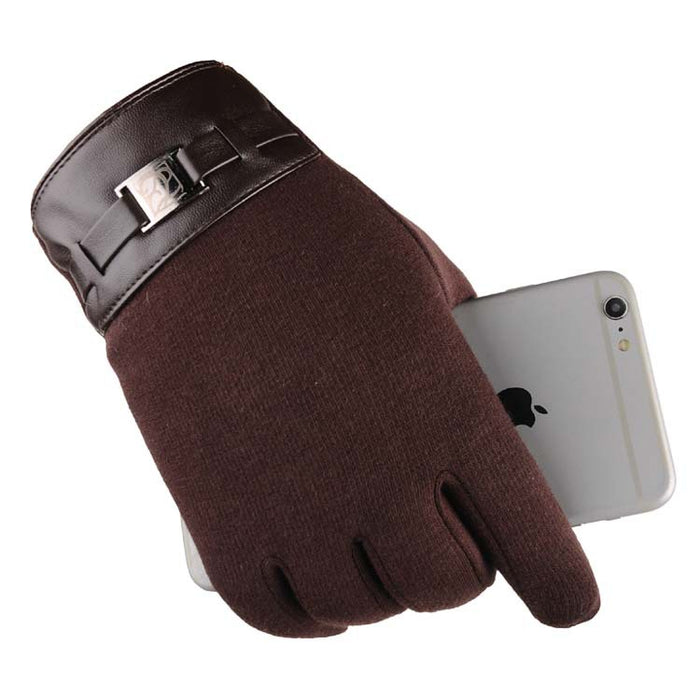 Varmeriket Herrehansker med touchfingre og spennemansjett
