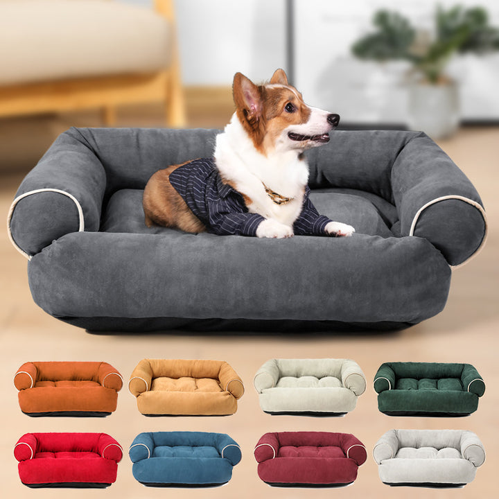 Hundeseng formet som sofa med kanter