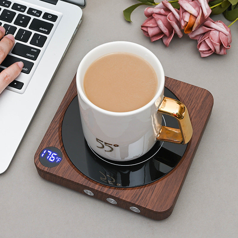 Krusvarmer i trelook med kaffekrus