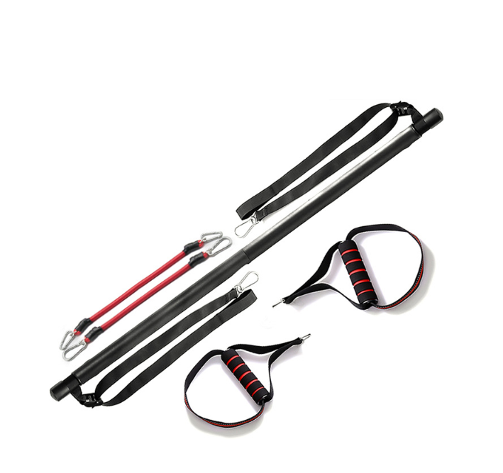 Pilatesstang med strikk og fotstropper