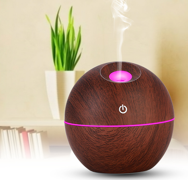 USB aroma diffuser med kald damp og LED i sju farger