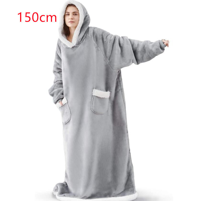Oversized hettegenser-pledd med lommer – supermyk og varm