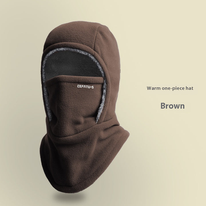 Balaklava i fleece med hette og skjerf – myk og vindtett