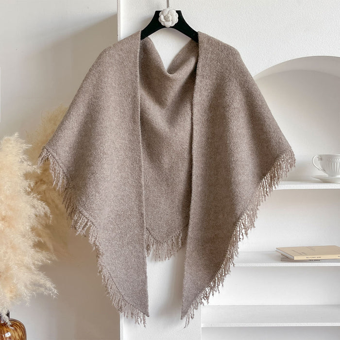 Varmeriket Mykt ensfarget skjerf med frynser, 180 x 60 cm