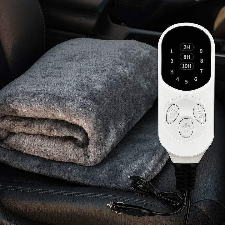 Varmeriket™ Elektrisk bilpledd 12V med timer og ni varmenivåer