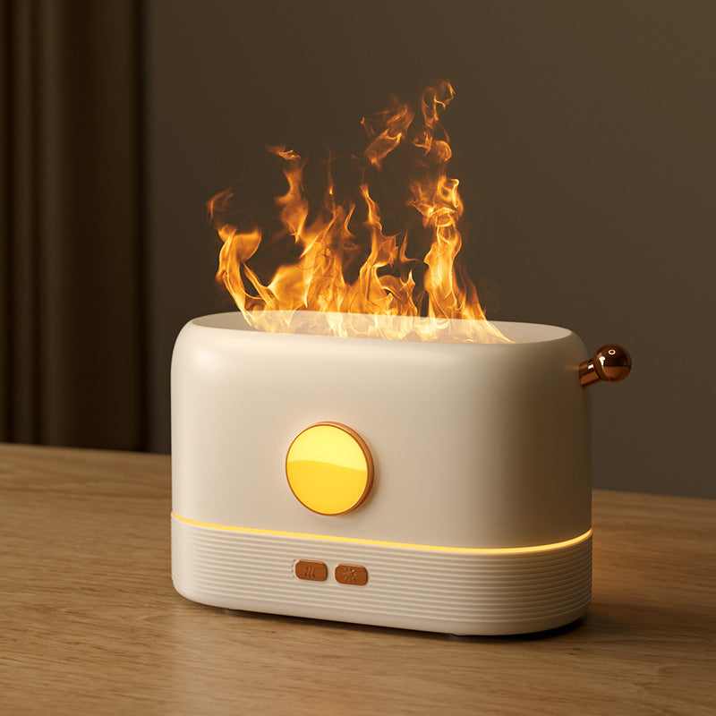 Luftfukter med flammeeffekt og USB, 200 ml tank, for skrivebord
