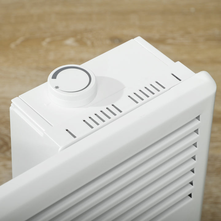 Hvit frittstående konvektorovn med termostathjul