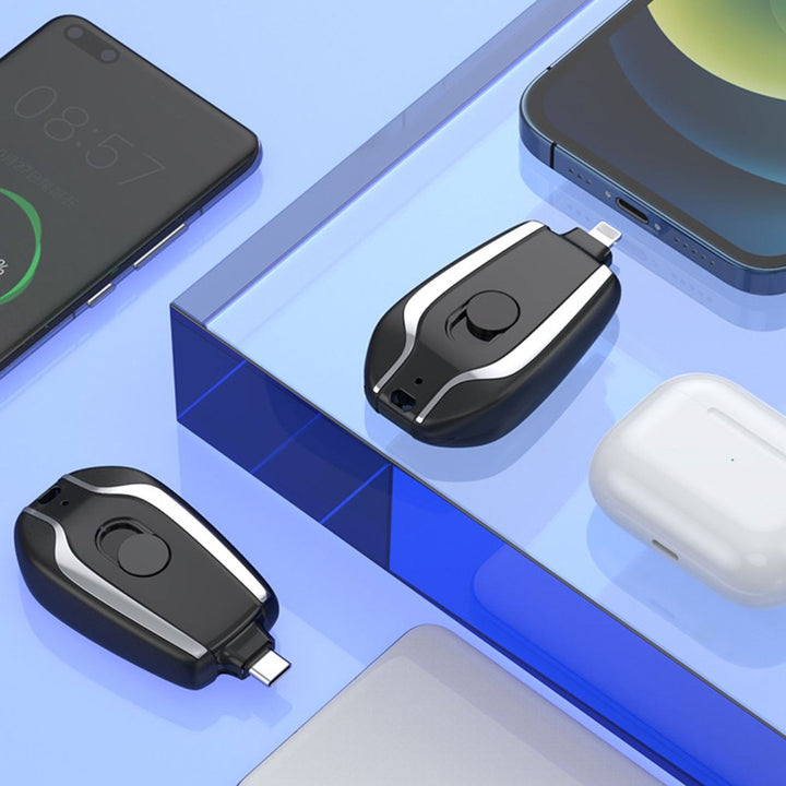Mini powerbank på nøkkelring
