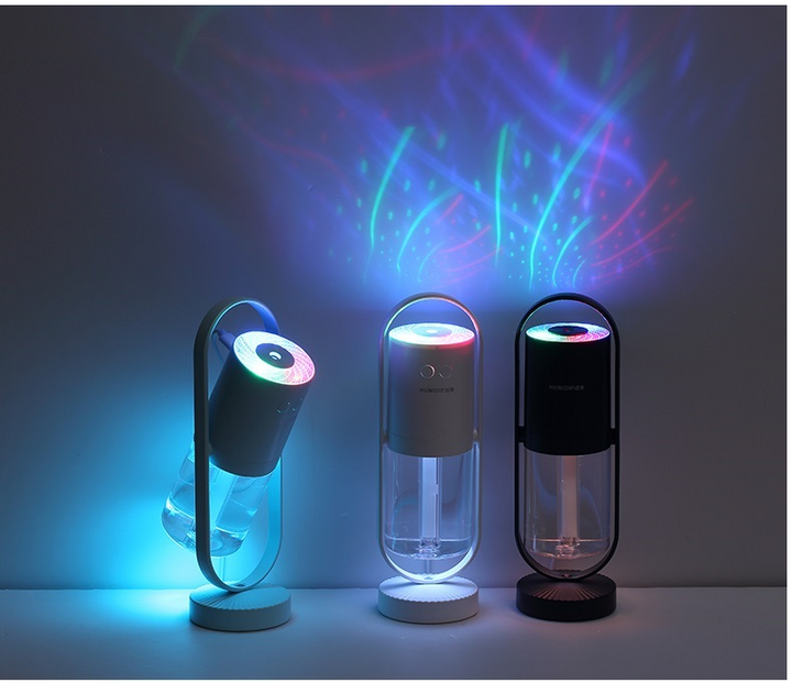 USB luftfukter med projeksjon og nattlys, ultralyd