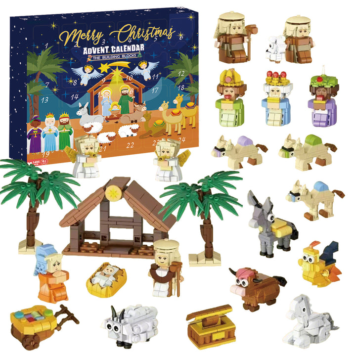 Adventskalender med 24 esker byggeklosser