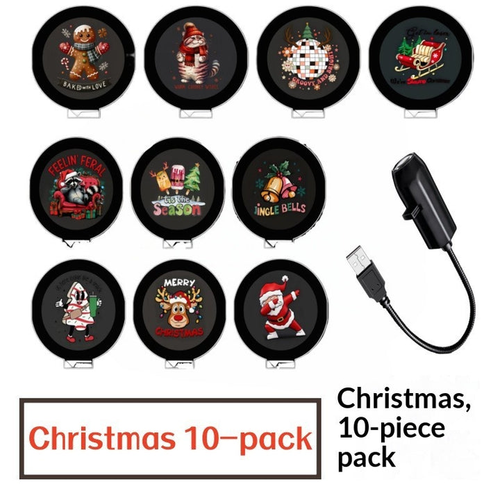 USB-projektor kaster julemotiver på vegg