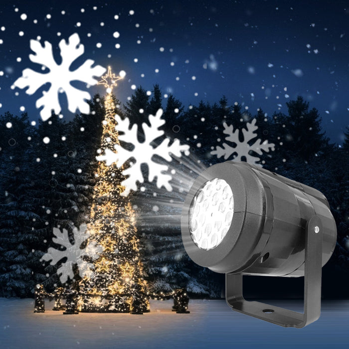 Varmeriket Roterende LED-projektor med snøfnugg og julemotiver