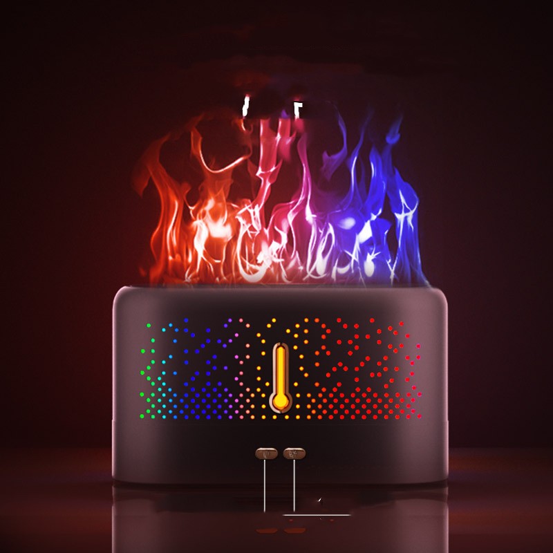 Luftfukter med flammeeffekt og aromaterapi, 200 ml, med eterisk olje