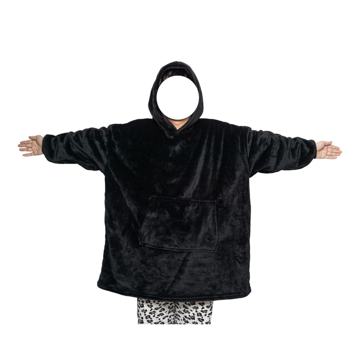 Teppe med ermer og hette i tykk flanell, onesize