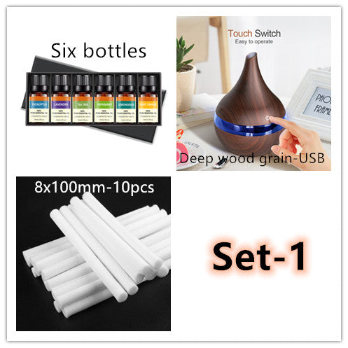 Aroma diffuser i treimitasjon med LED-lys – stille damp