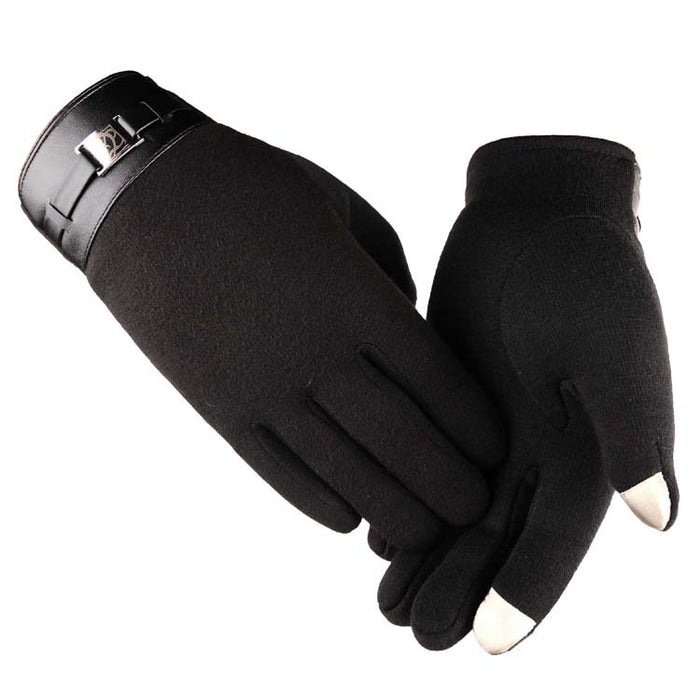 Varmeriket Herrehansker med touchfingre og spennemansjett