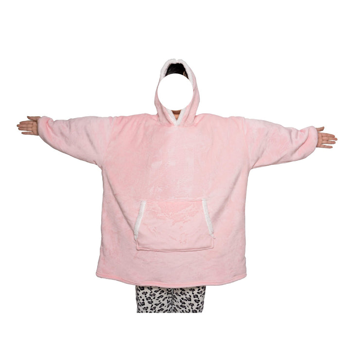 Teppe med ermer og hette i tykk flanell, onesize