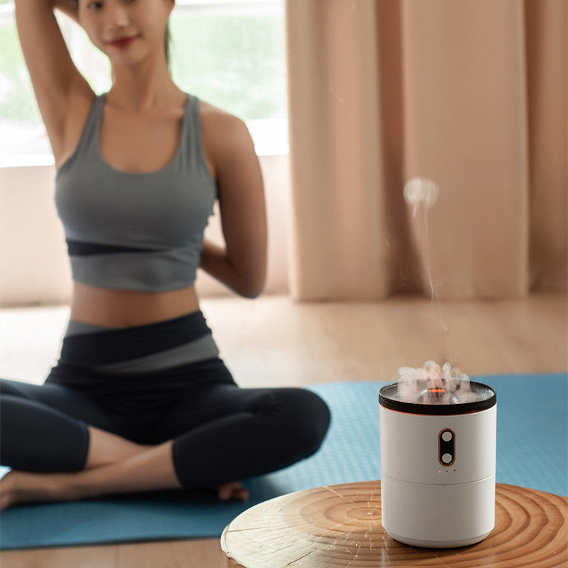 Vulkan flamme diffuser – aroma luftfukter med nattlys