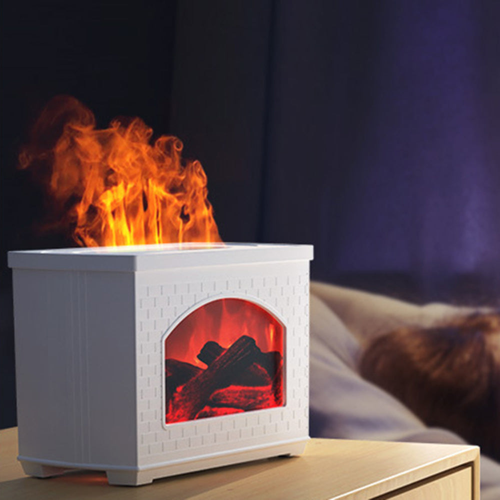 Luftfukter som peis med flammeeffekt, dekorativ og trygg, ABS