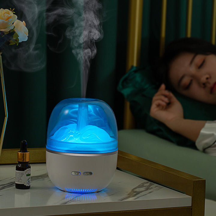 Aromadiffuser med fargelys – ultralyd luftfukter med mye tåke