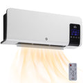 Hvit veggmontert vifteovn med LED-panel