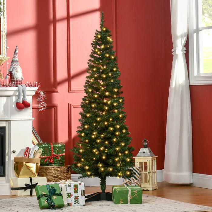 Varmeriket Slankt kunstig juletre med varmhvite lys