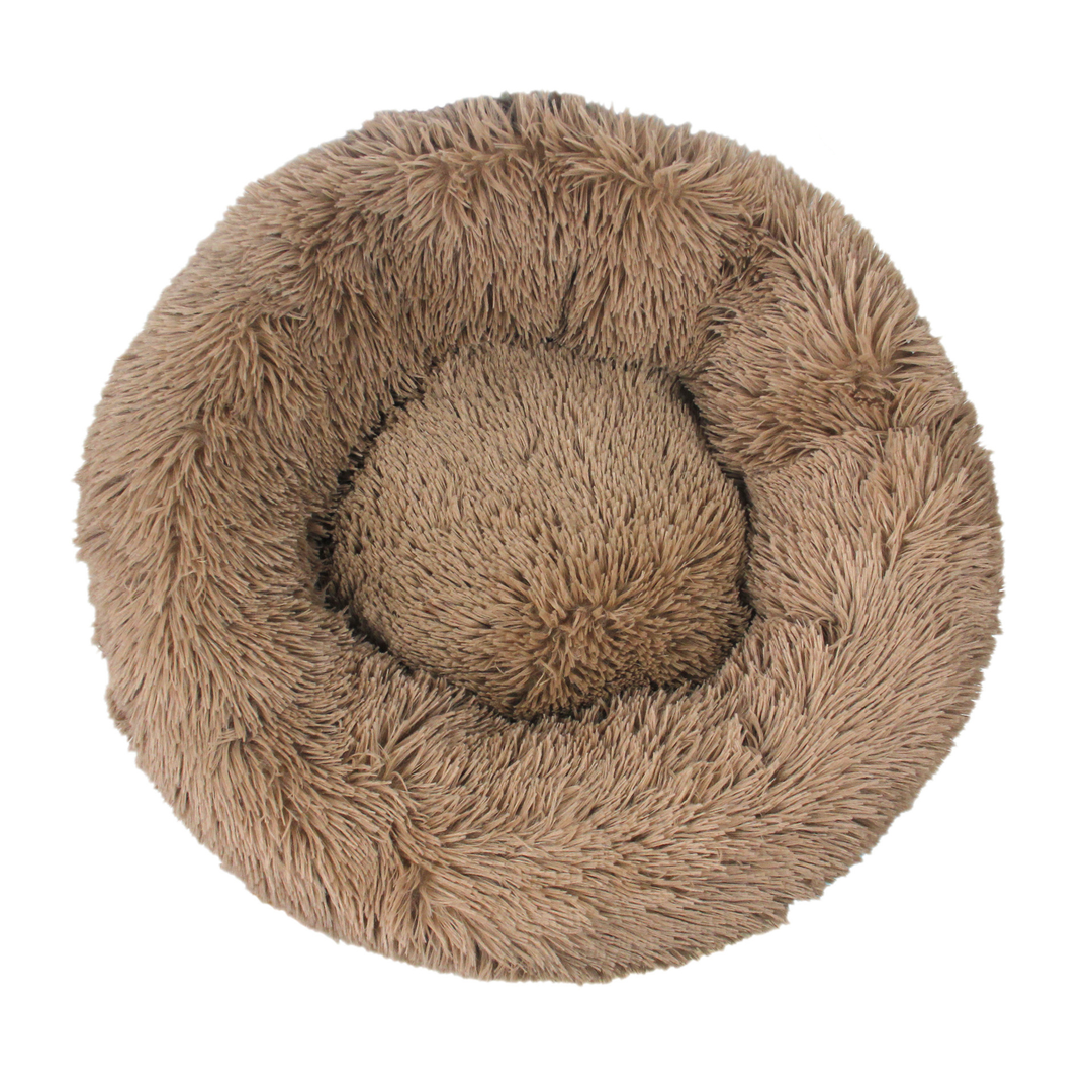 Rund fluffy donutseng til hund