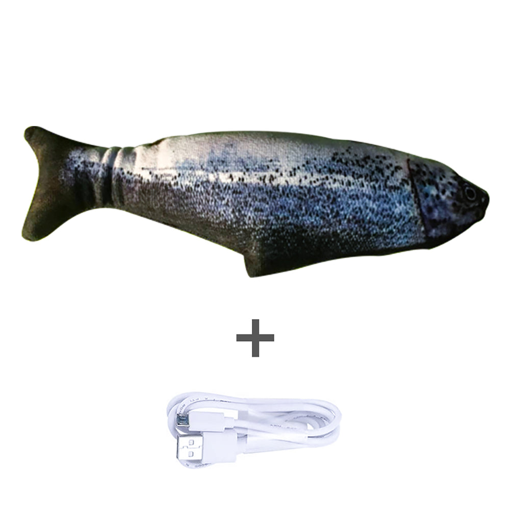 Sprellende plysjfisk katteleke