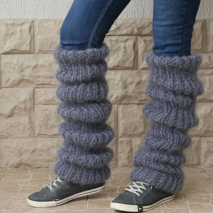 Varmeriket Tykke legvarmere i lodden strikk med slouchlook