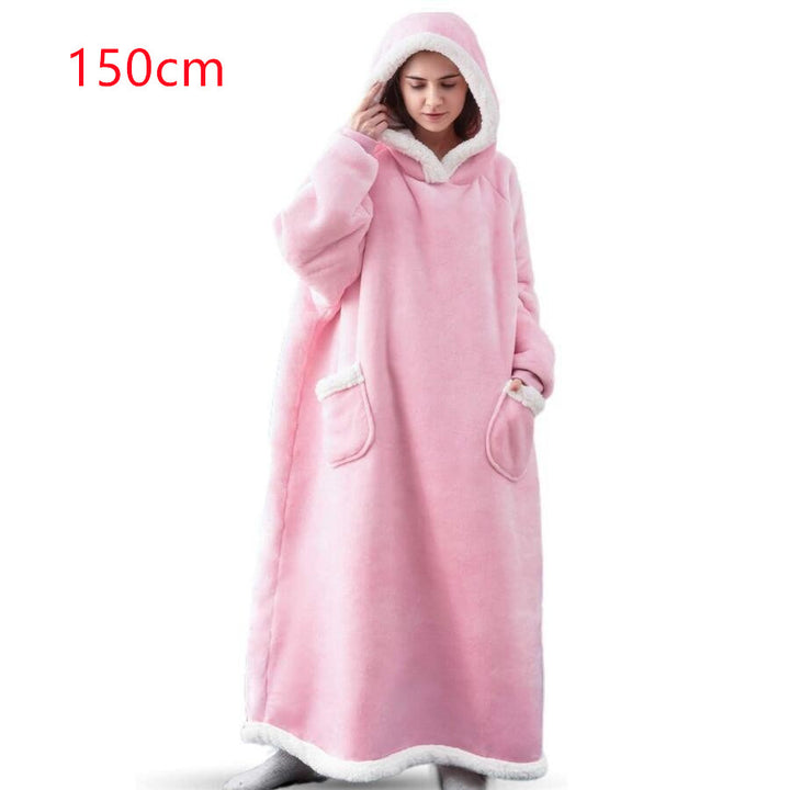Oversized hettegenser-pledd med lommer – supermyk og varm