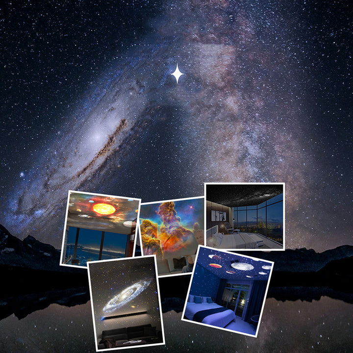 Planetarium-projektor med 12 motiver fra verdensrommet