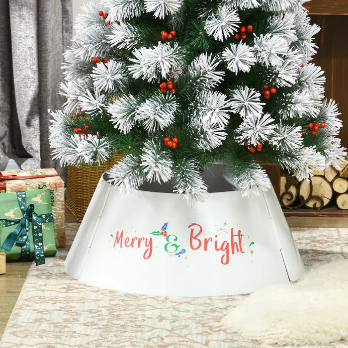 Varmeriket Juletrekrage i metall med Merry & Bright-trykk