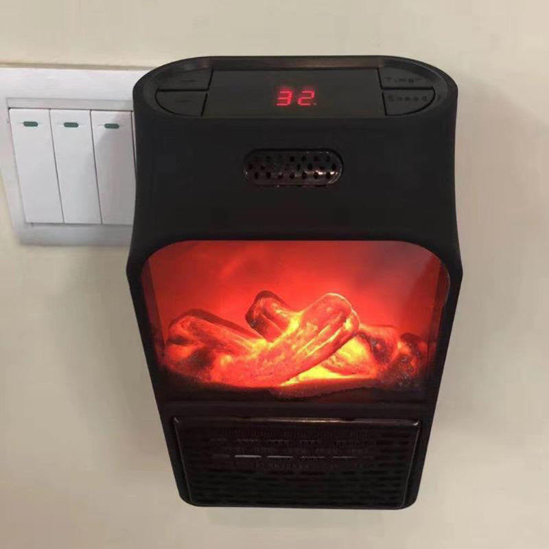 Liten varmeovn med flammeeffekt, 500 W og tre trinn