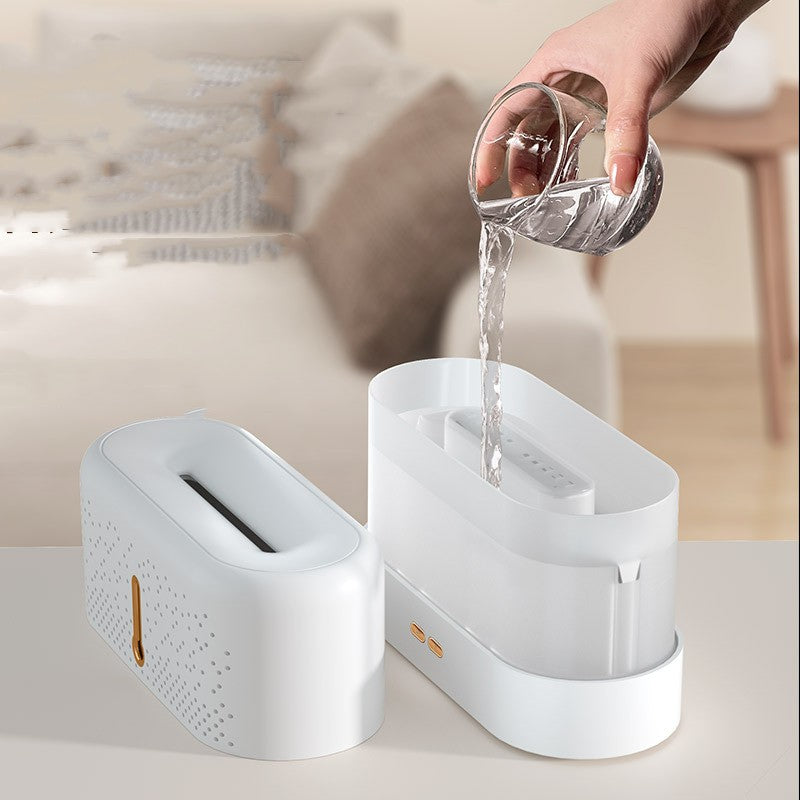 Luftfukter med flammeeffekt og aromaterapi, 200 ml, med eterisk olje
