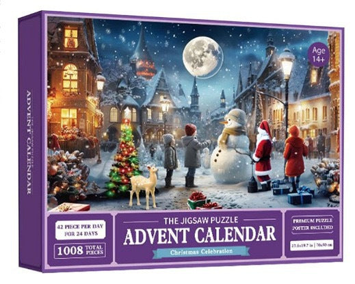 Julekalender med nummererte puslespillbokser